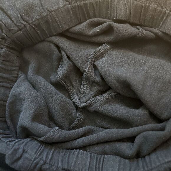 Umgee Boho Retro Ruffle Bell Bottom Pants Women’s L Black Wide Leg Festival EUC - Picture 12 of 16